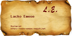 Lacko Emese névjegykártya